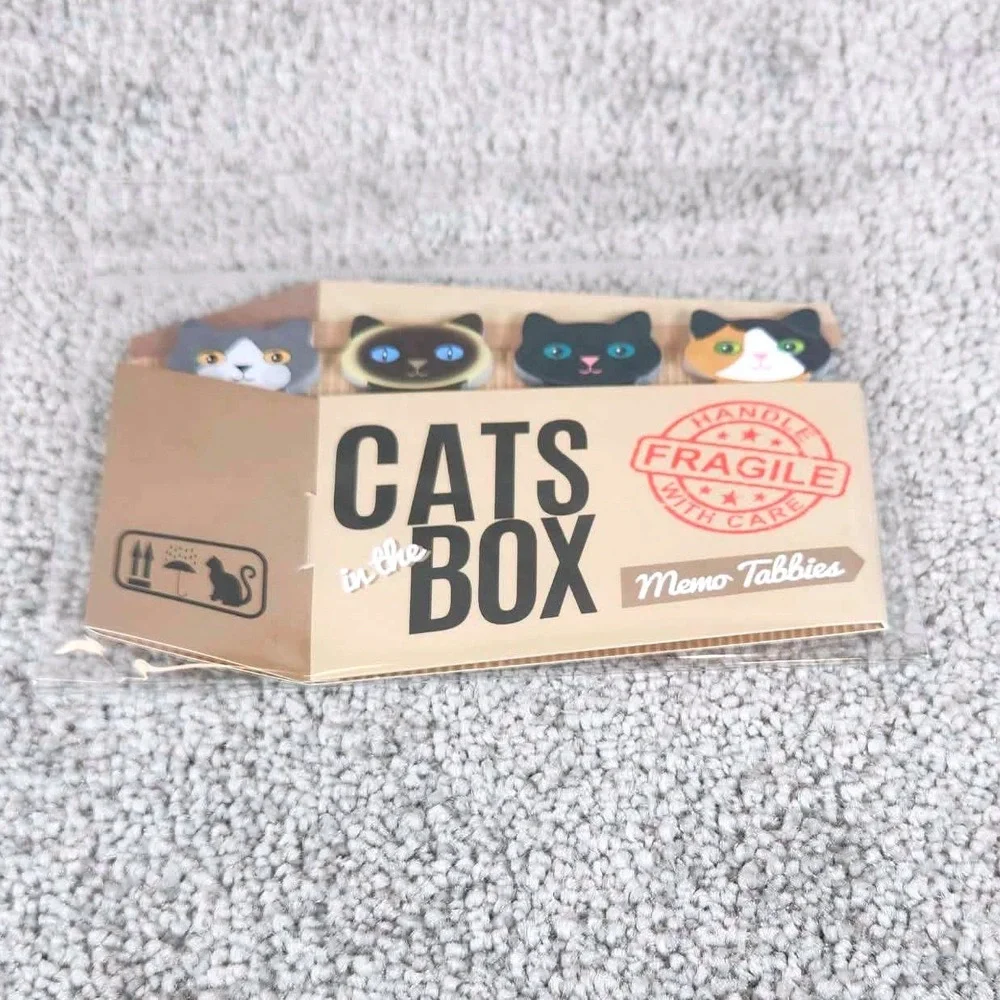 Streamline Cats in the Box Memo Tabbies Multicolor‎ Sticky Tabs 100 Count